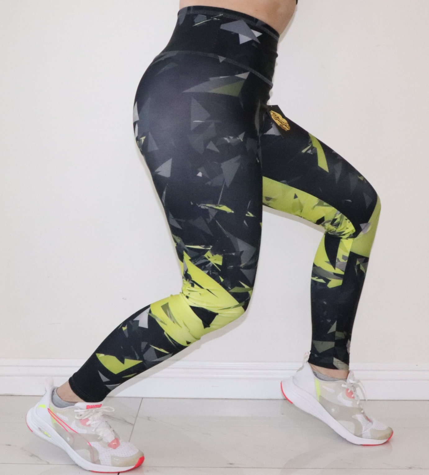 Highwaisted Workout Leggings - black/green - 03