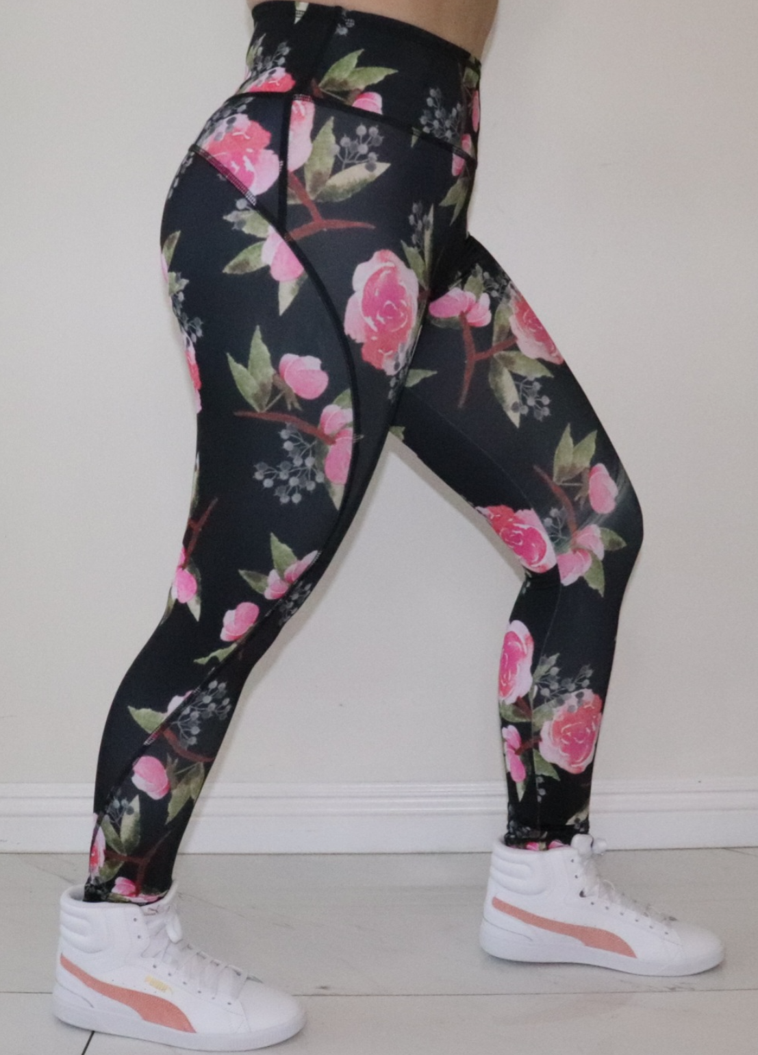 High waisted workout leggings - Roses - 09